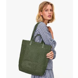 Clare V. Micheline Army Rattan Tote Bag